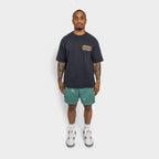 Floral Embroidered Mesh Shorts - Forest Green