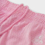 Floral Embroidered Mesh Shorts - Pink