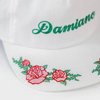 Floral Embroidered Hat - White/Green
