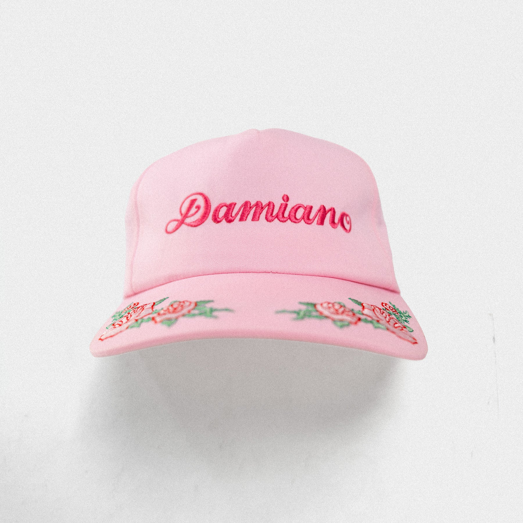 Floral Embroidered Hat - Pink