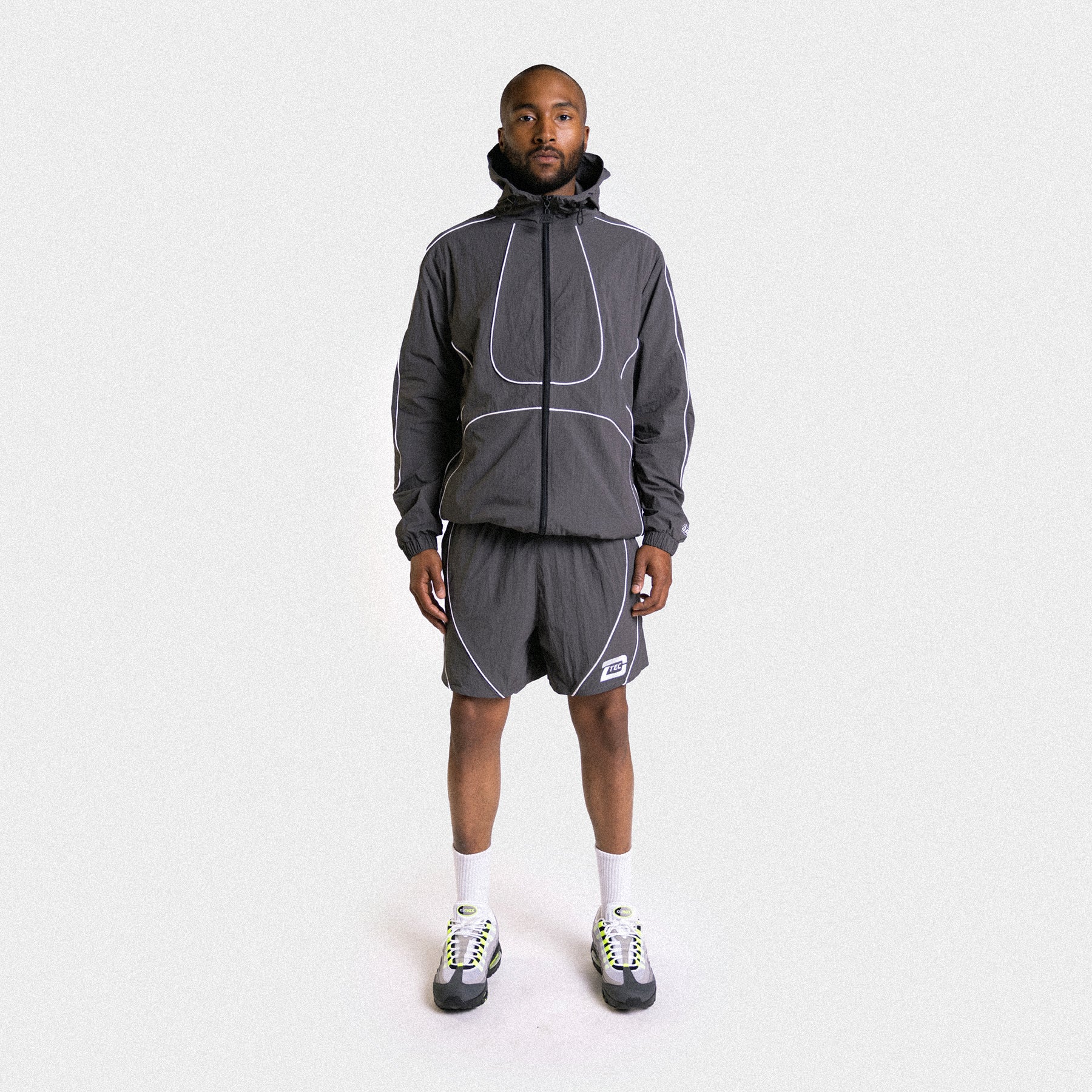 D-Tec Reflective Track Shorts - Charcoal