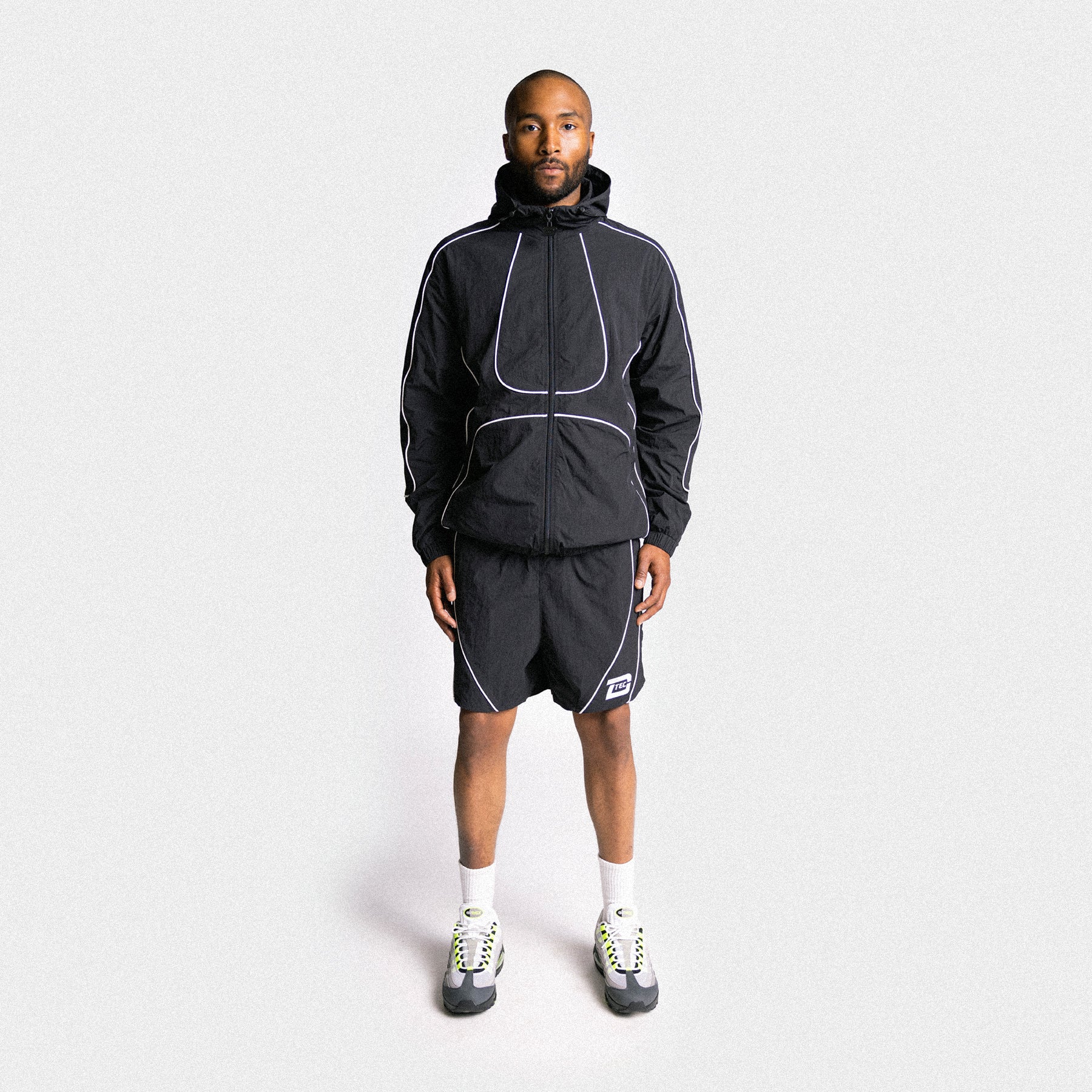 D-Tec Reflective Track Shorts - Black