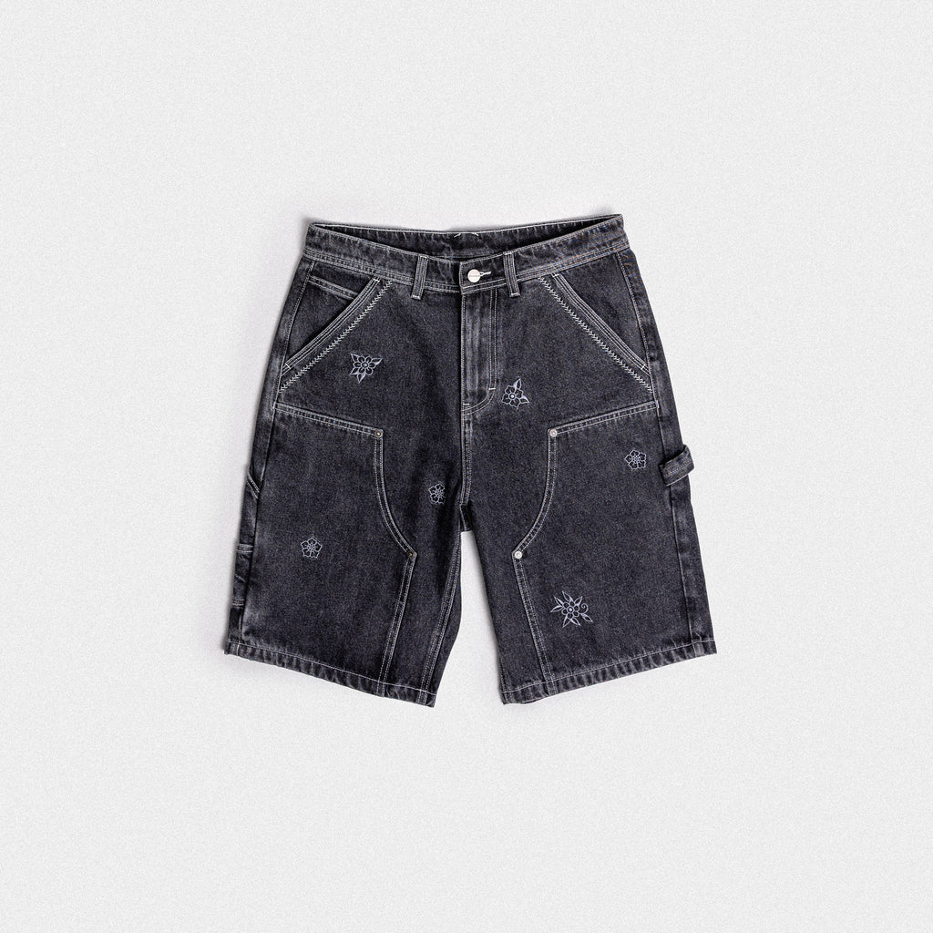 Floral Embroidered Denim Shorts