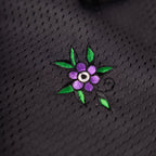 Floral Embroidered Mesh Shorts - Vintage Black
