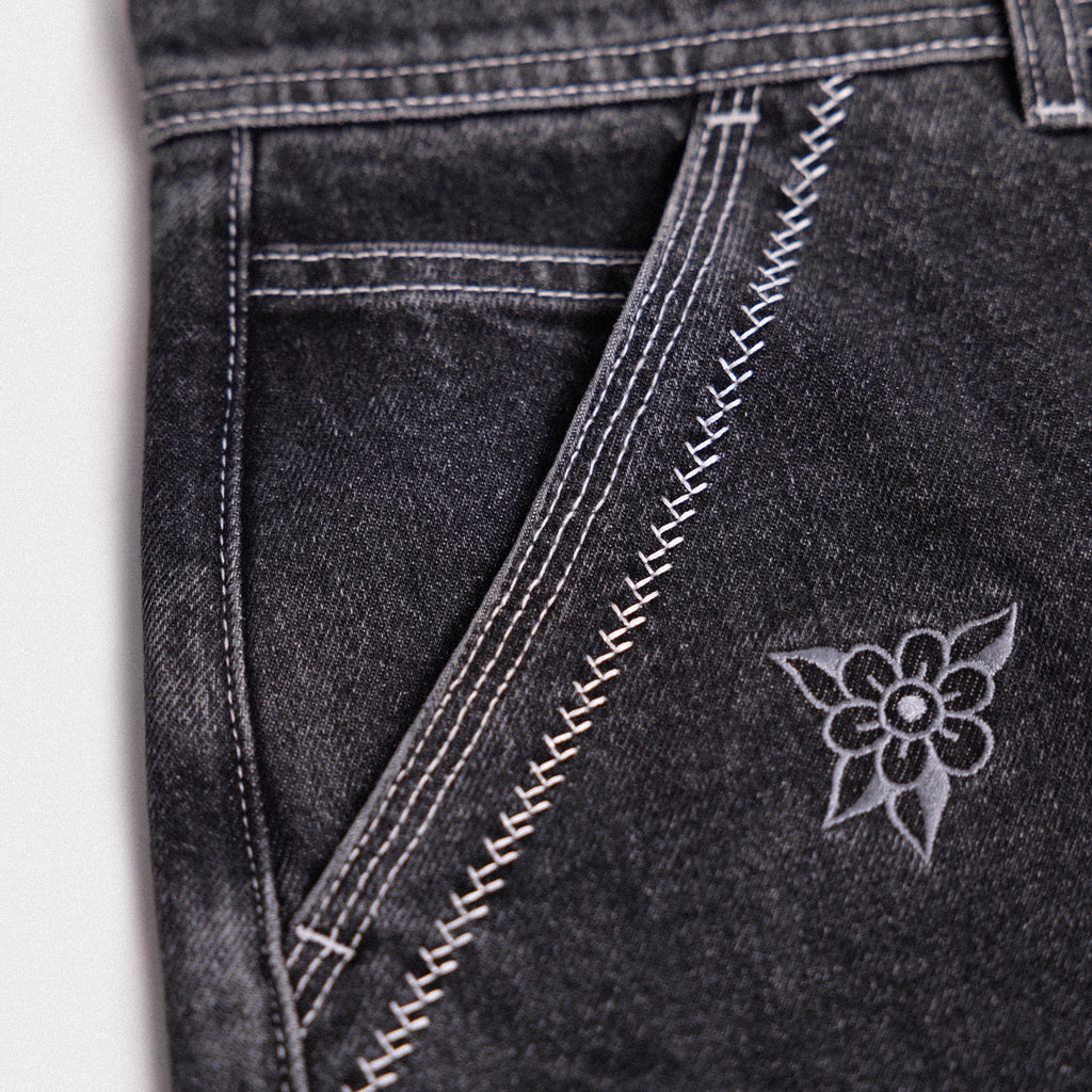 Floral Embroidered Denim Shorts