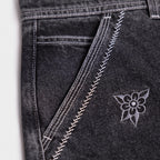 Floral Embroidered Denim Shorts