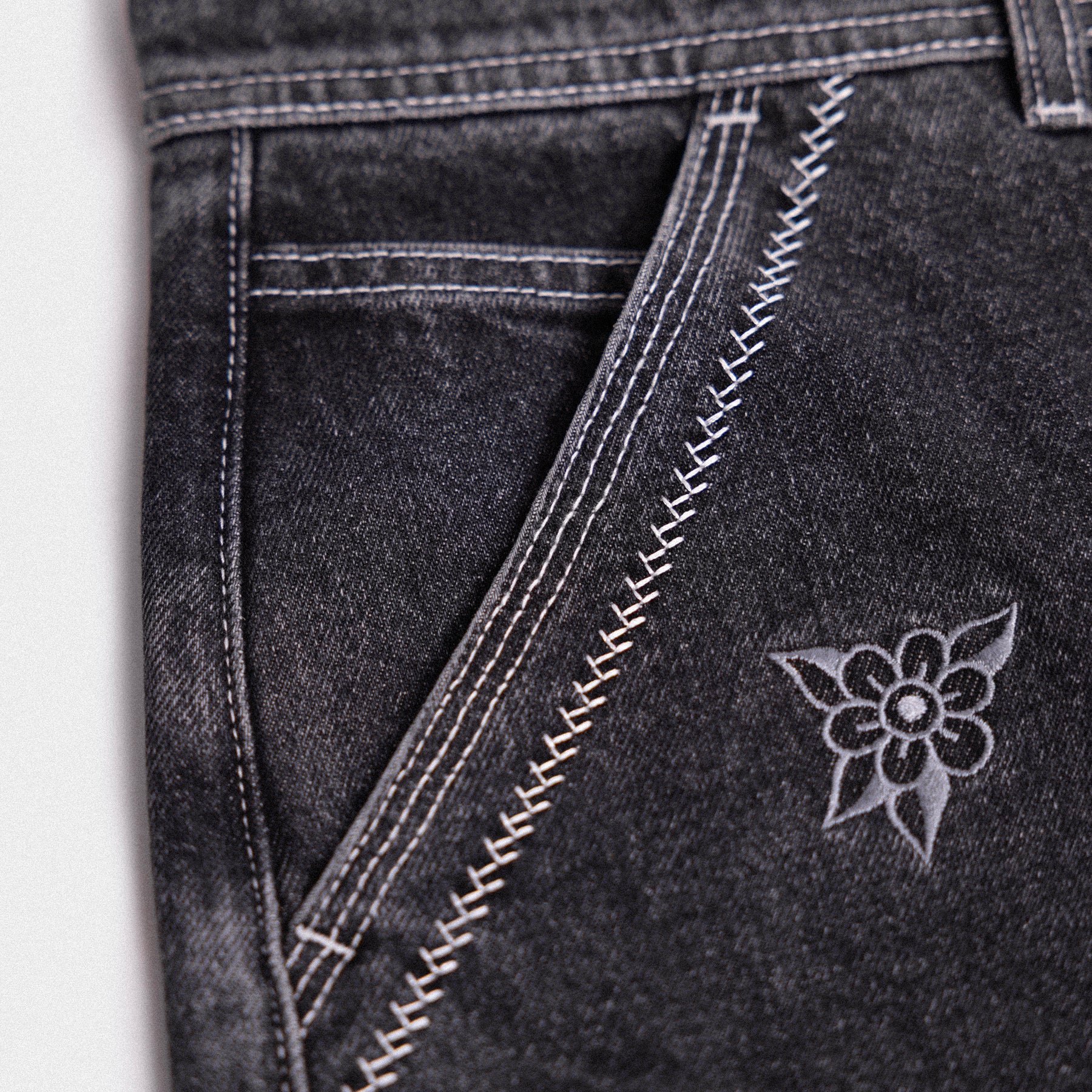 Floral Embroidered Denim Shorts