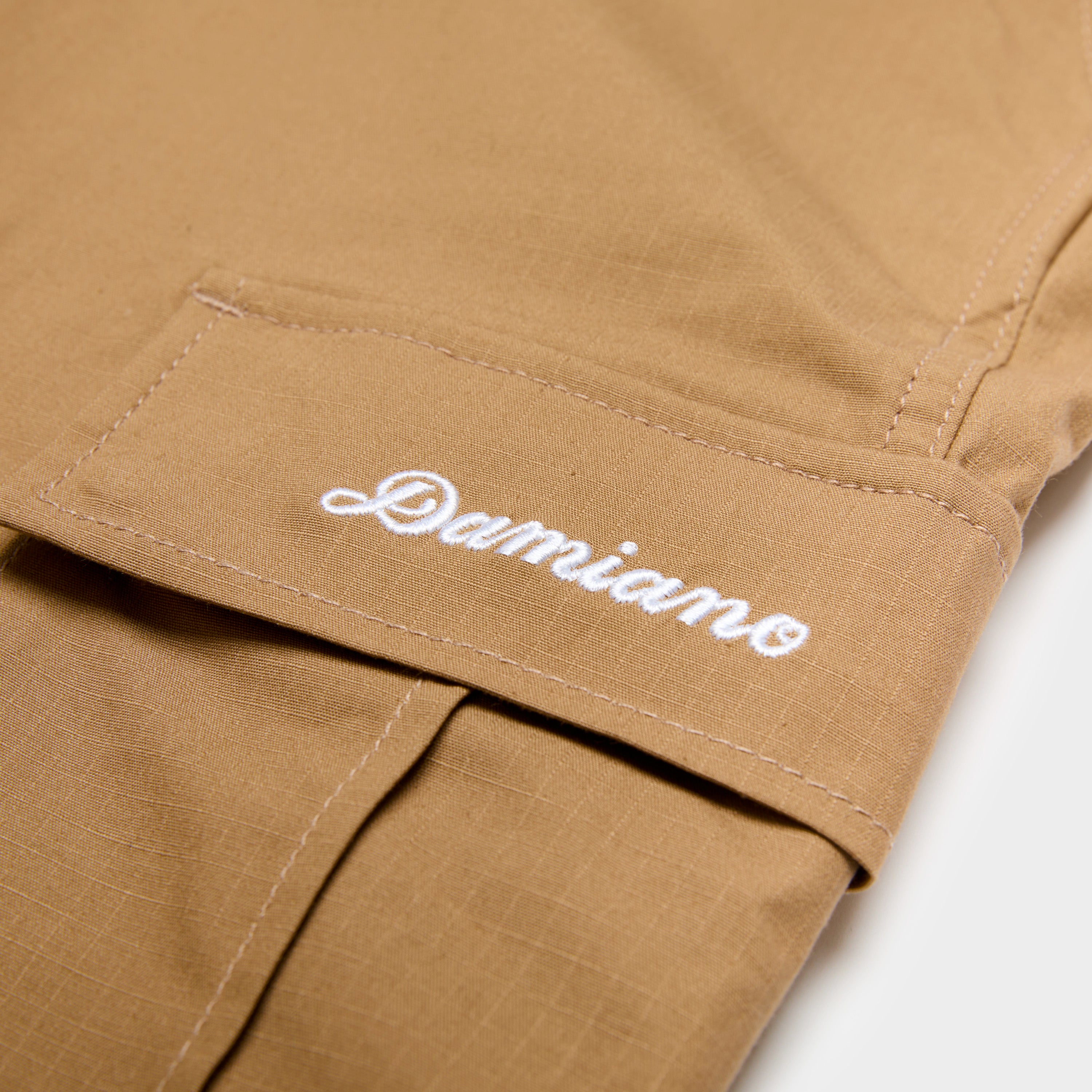 tan brown cargo pants cargos damiano clothing high quality luxury streetwear asics carhartt new york city fashion style