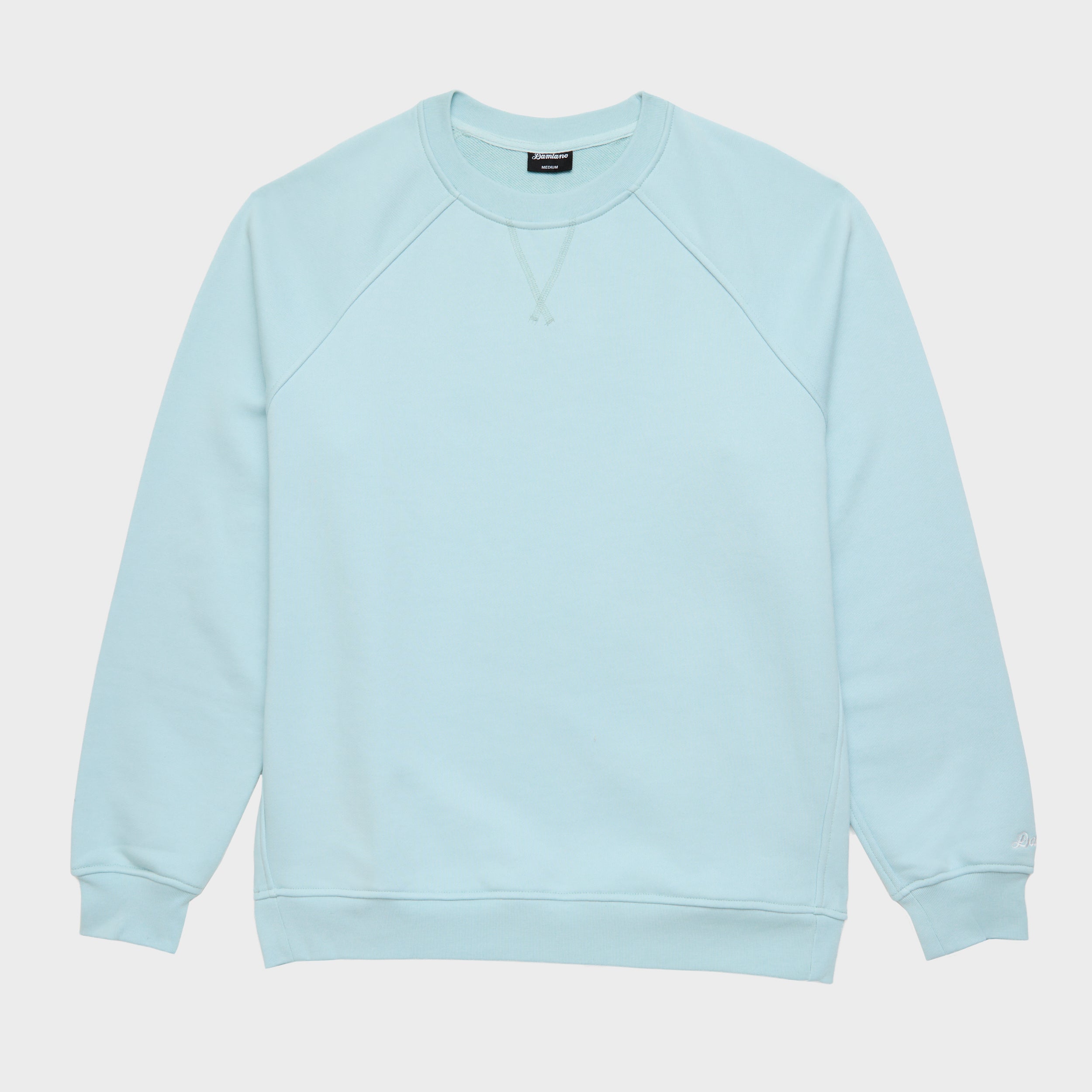 Light powder blue crewneck sweatshirt hoodie men’s streetwear high quality Damiano clothing cotton