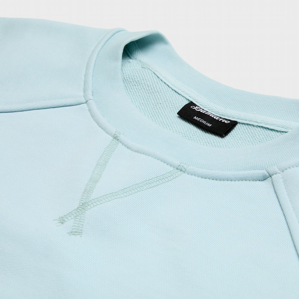 Light powder blue crewneck sweatshirt hoodie men’s streetwear high quality Damiano clothing Cotton