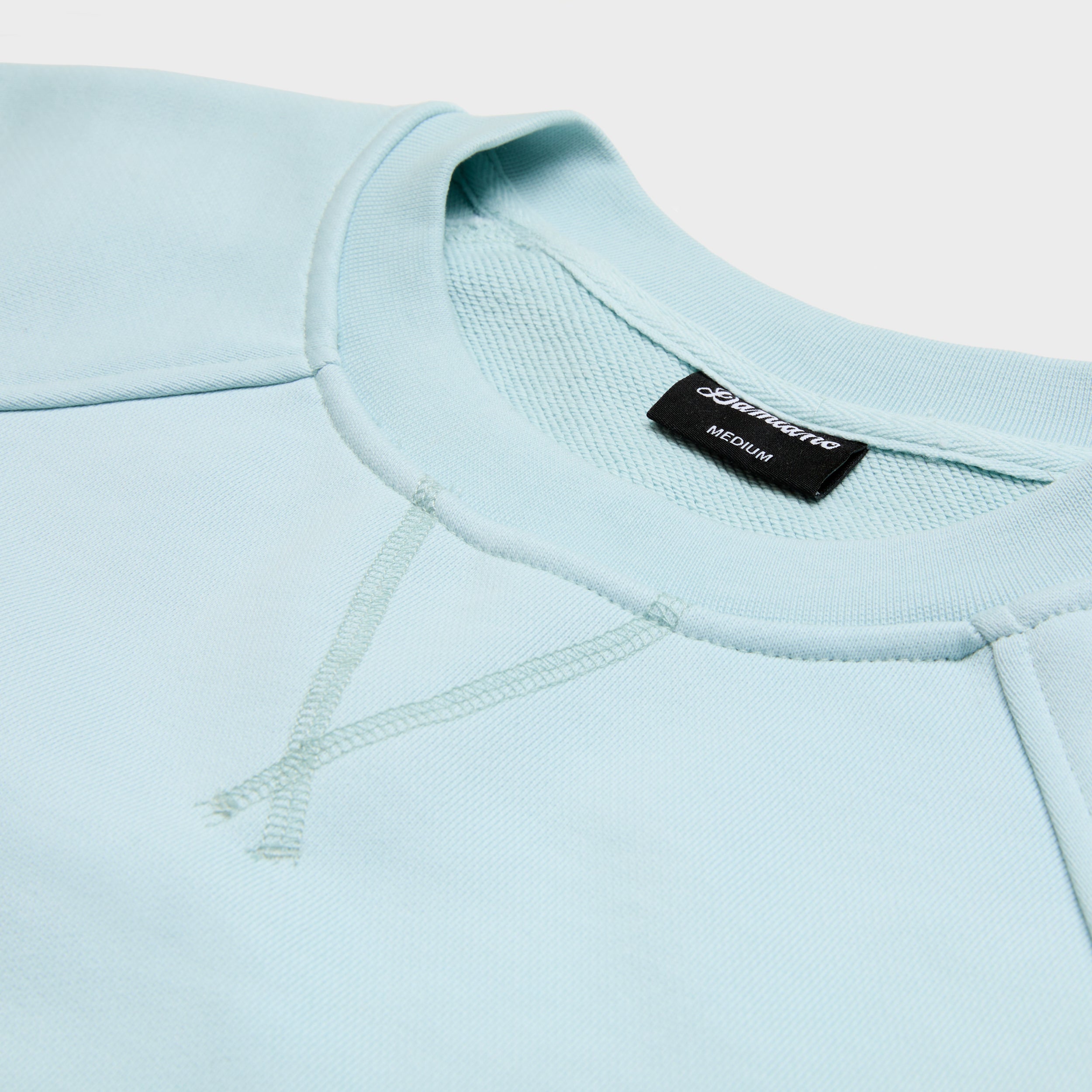 Light powder blue crewneck sweatshirt hoodie men’s streetwear high quality Damiano clothing Cotton