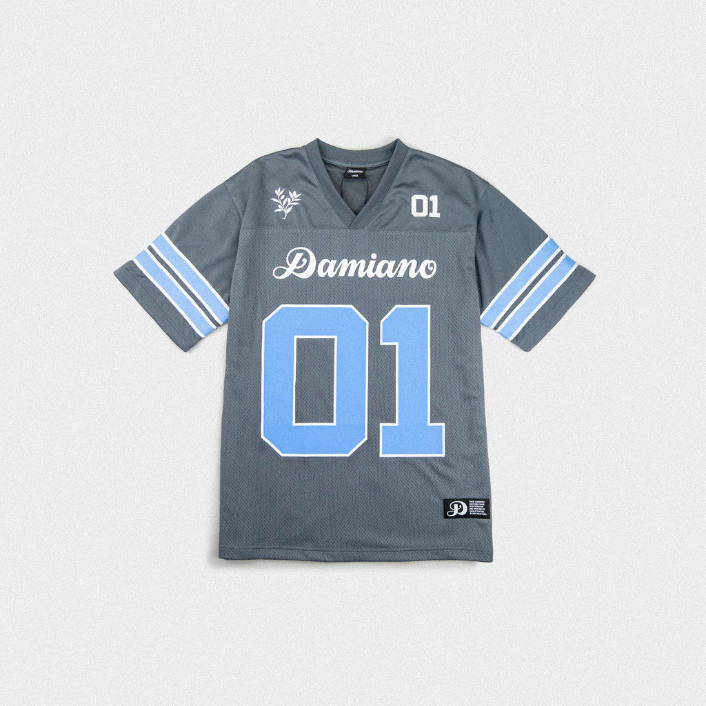 Football Jersey - Gray/Pacific Blue