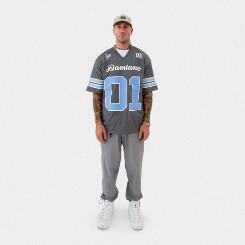 Football Jersey - Gray/Pacific Blue