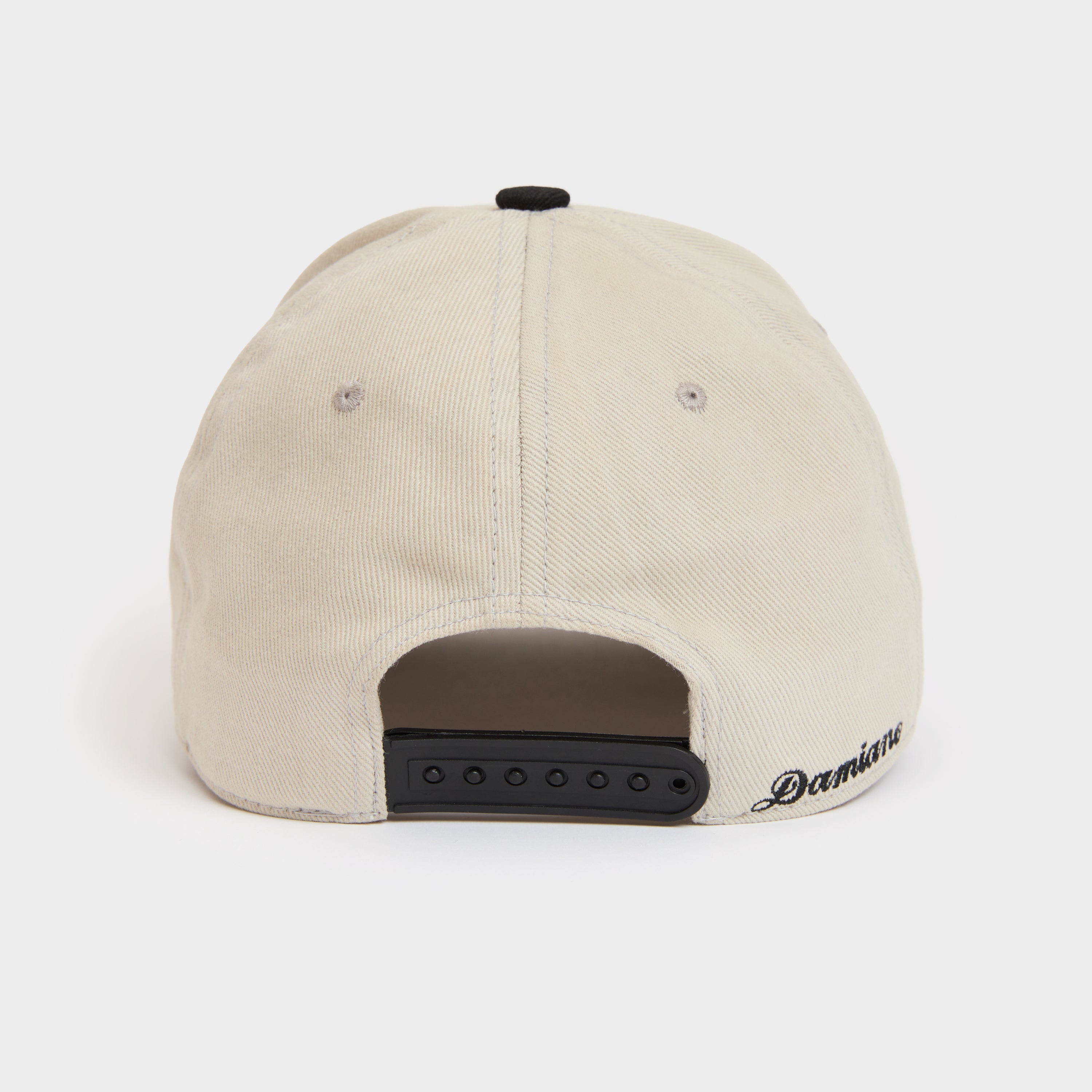 Putty light gray bone white black baseball cap hat SnapBack Damiano embroidered logo high quality clothing luxury streetwear New York City