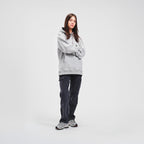 woman model thin tattoos gray hoodie nike air max 97 high quality luxury streetwear new york city nyc damiano clothing