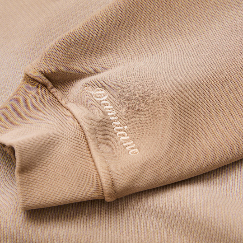 Vintage enzyme mineral wash cream beige tan light brown hoodie sweatshirt sweats high quality cotton men’s luxury streetwear fashion style Damiano clothing oversized