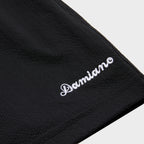 Black lightweight athletic men’s shorts activewear running luxury streetwear high quality Damiano clothing New York City 