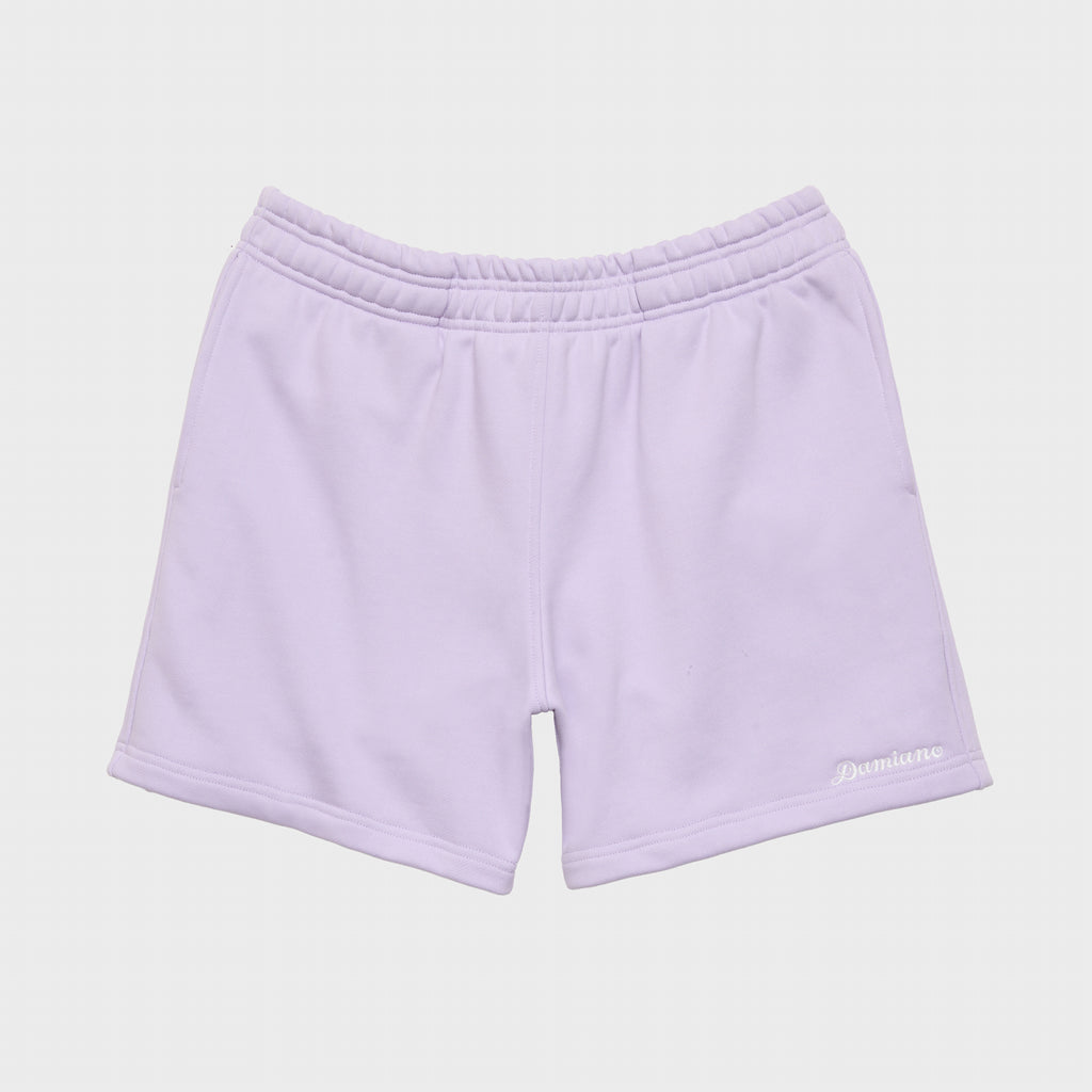 Light purple lavender sweat shorts sweatshorts high quality cotton luxury streetwear Damiano clothing