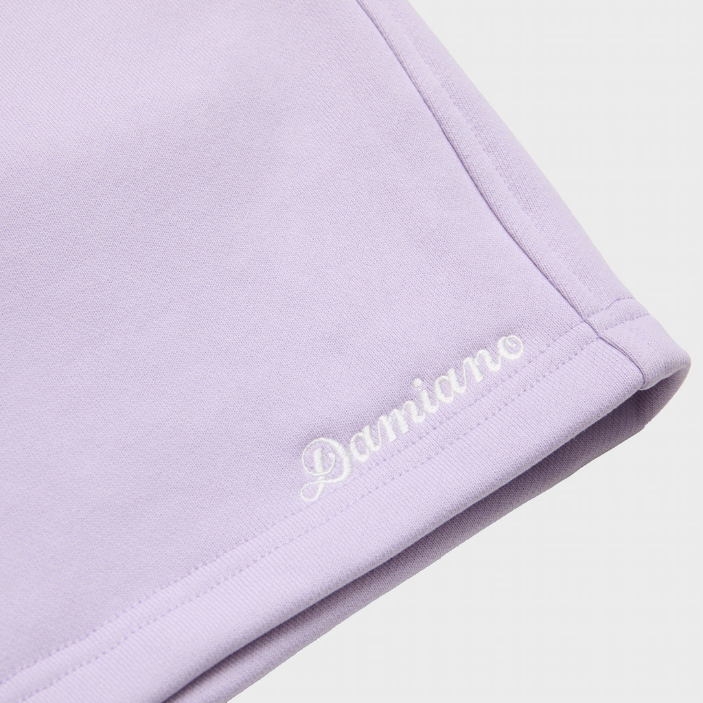 Light purple lavender sweat shorts sweatshorts high quality cotton luxury streetwear Damiano clothing