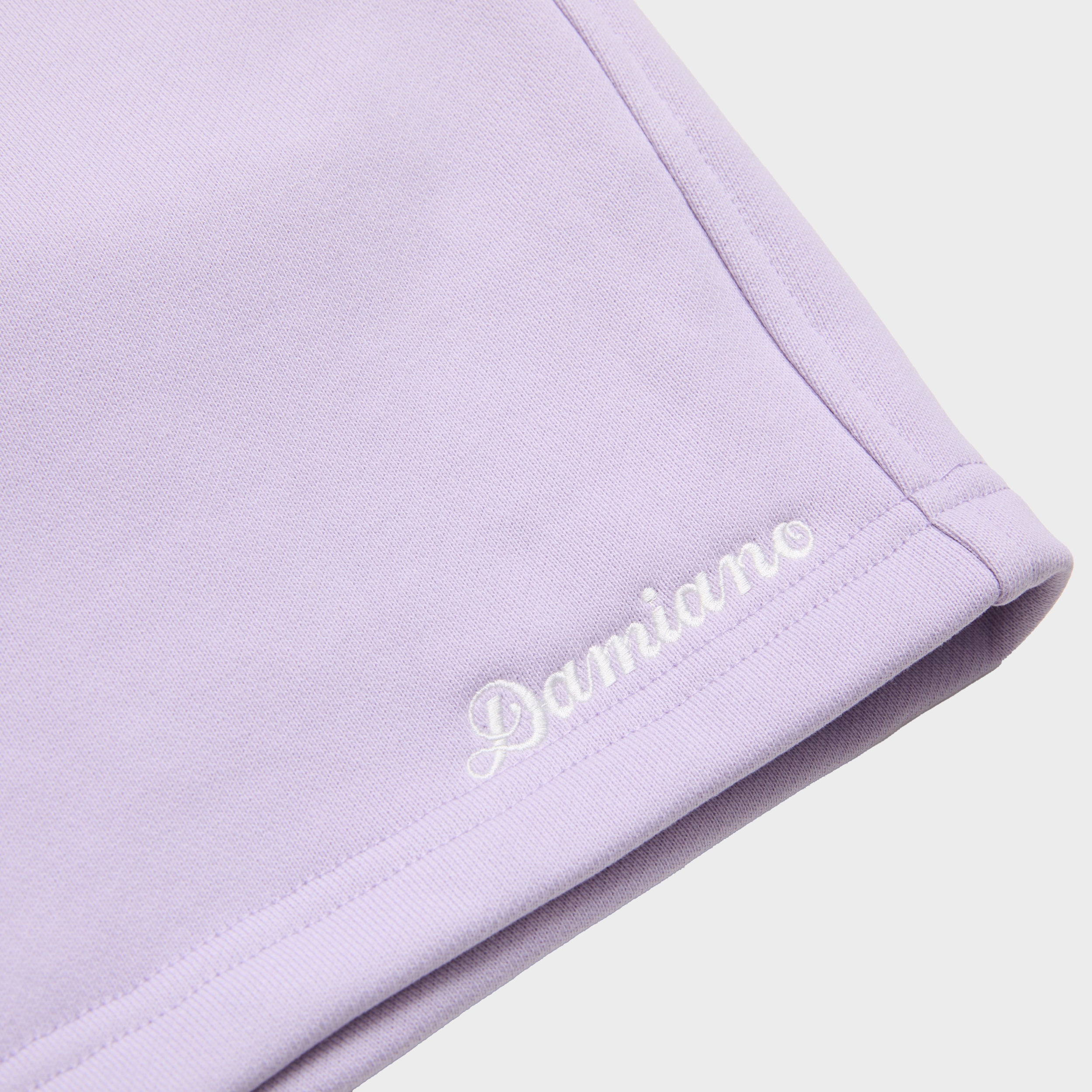 Light purple lavender sweat shorts sweatshorts high quality cotton luxury streetwear Damiano clothing
