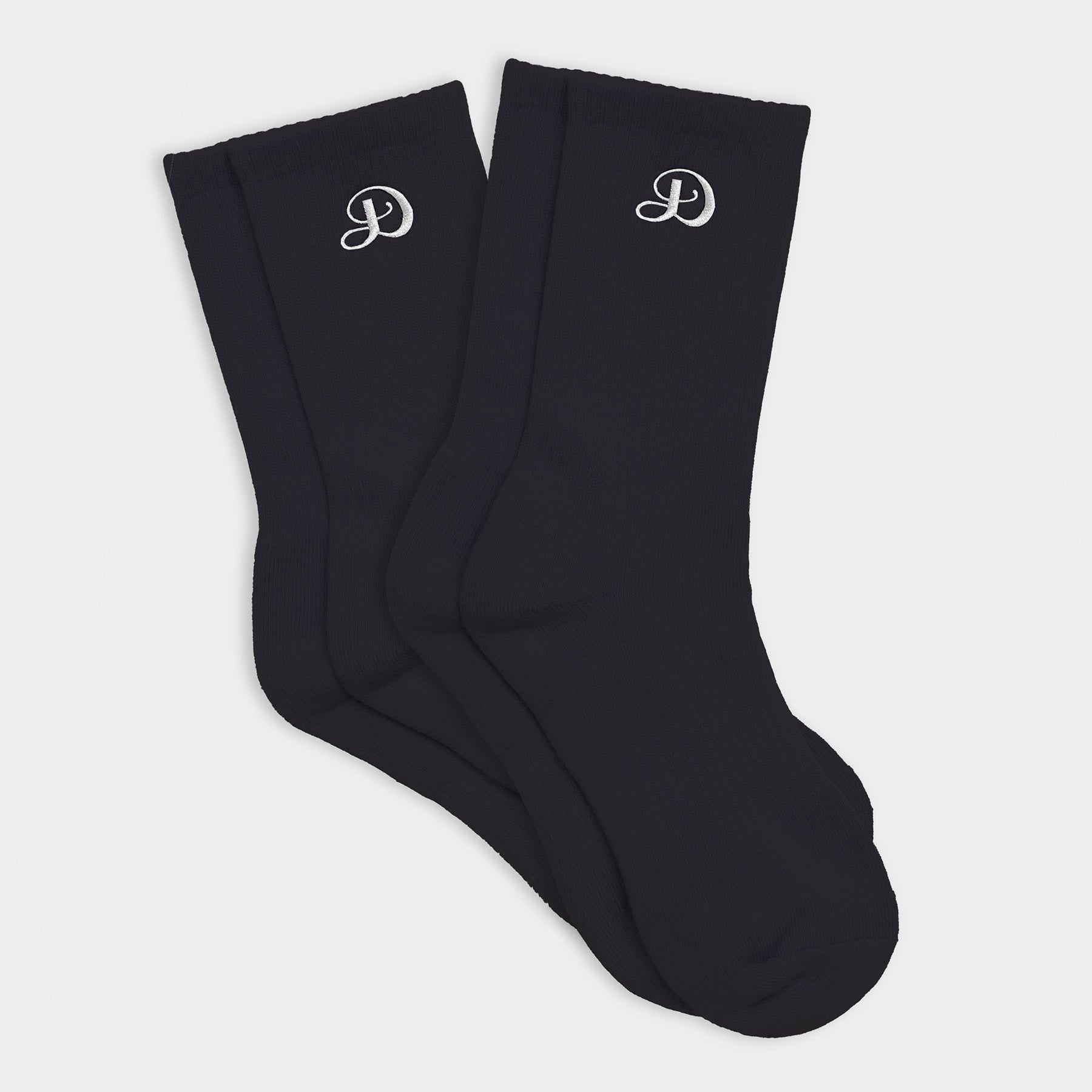 black socks white damiano script embroidery cotton luxury streetwear high quality new york city nyc clothing