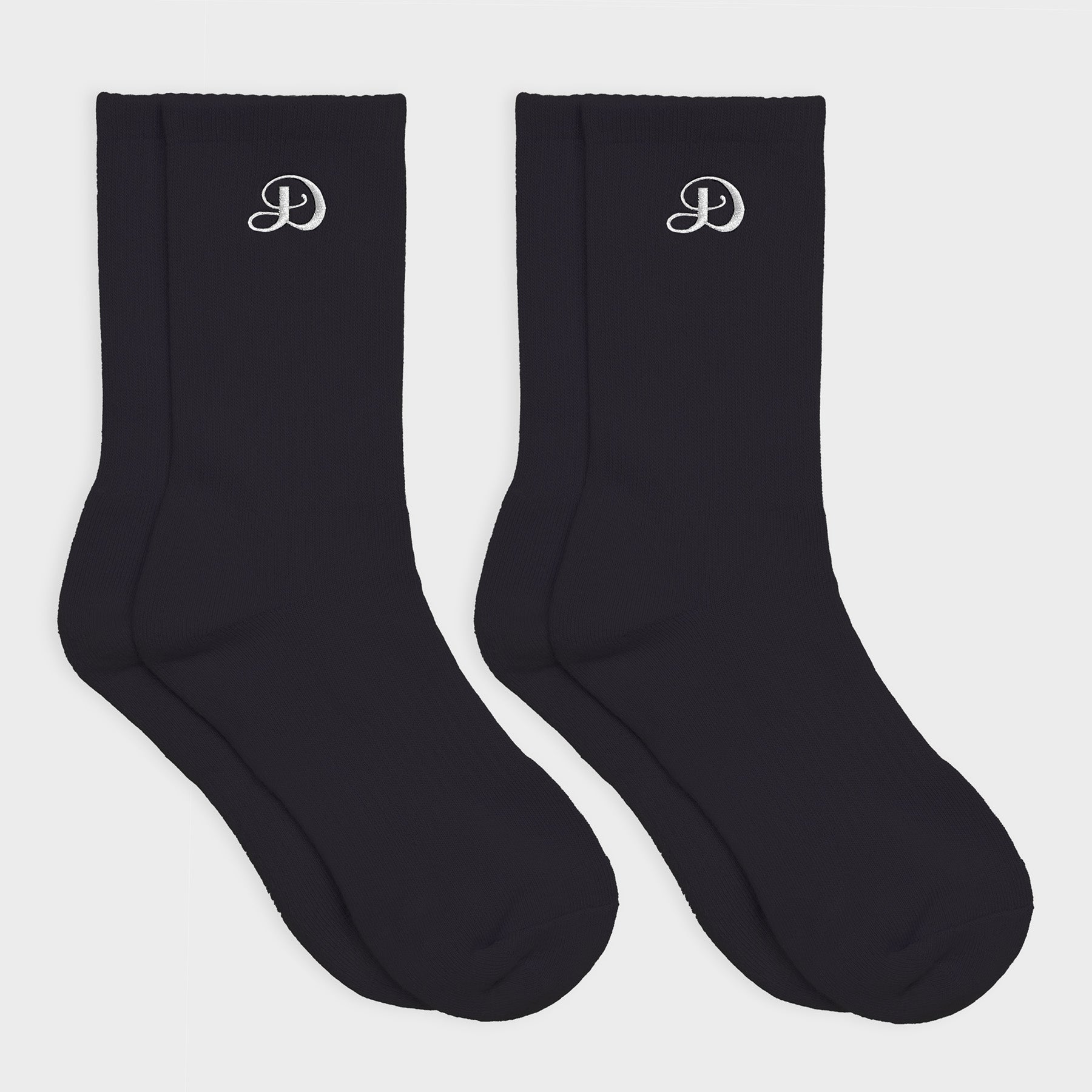 black socks white damiano script embroidery cotton luxury streetwear high quality new york city nyc clothing