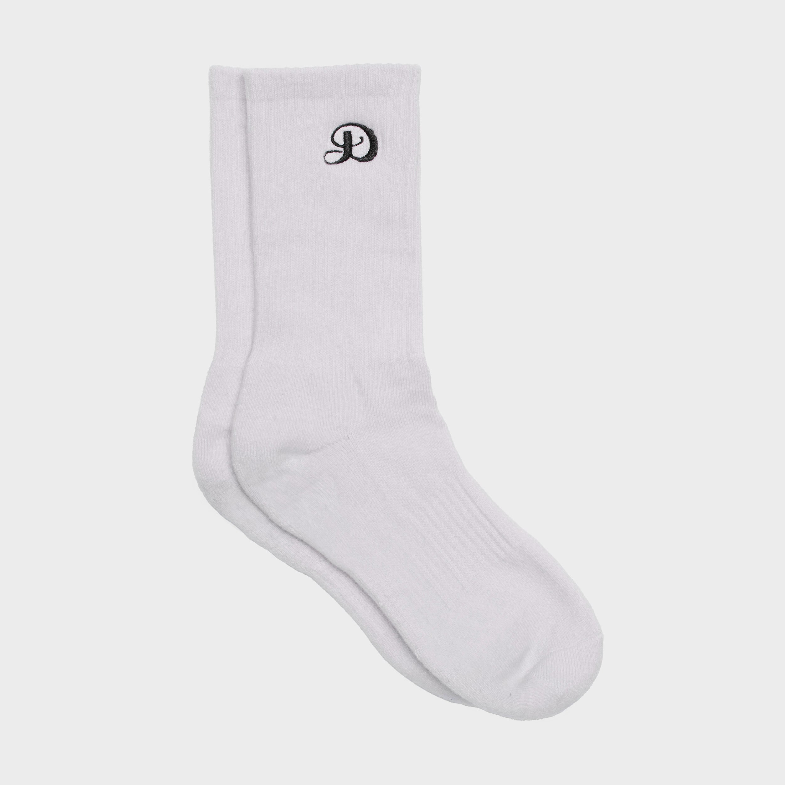 white cotton socks embroidered black logo new york city luxury streetwear men's fashion style high quality