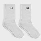 white socks black damiano script embroidery 100% cotton luxury streetwear high quality new york city nyc clothing