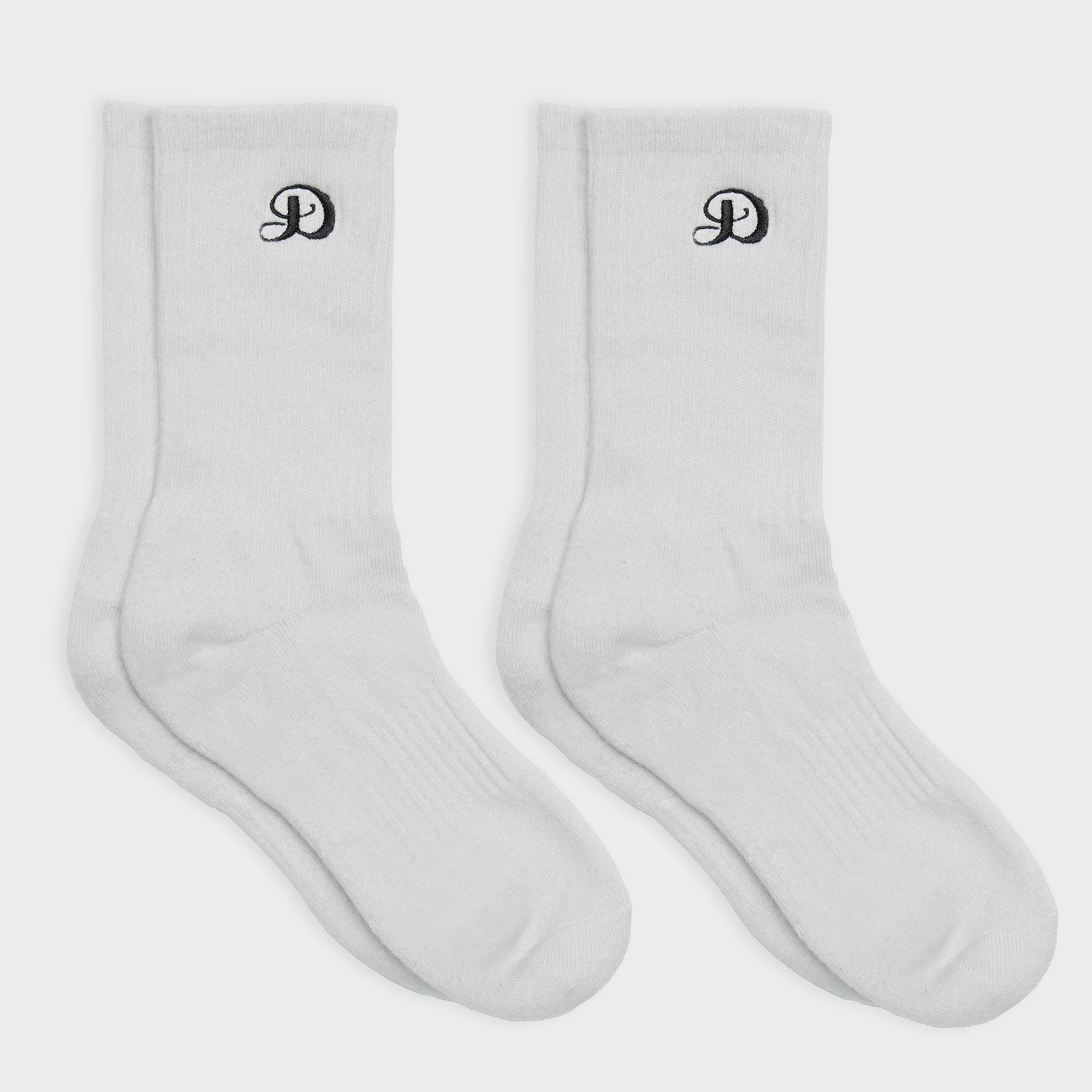 white socks black damiano script embroidery 100% cotton luxury streetwear high quality new york city nyc clothing