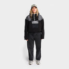 woman model black gray sherpa hooded jacket fleece nike air max 97 damiano clothing streetwear hiking luxury high quality new york city nyc