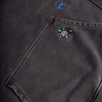 Gray hoodie sweatpants floral embroidery damiano clothing luxury streetwear high quality