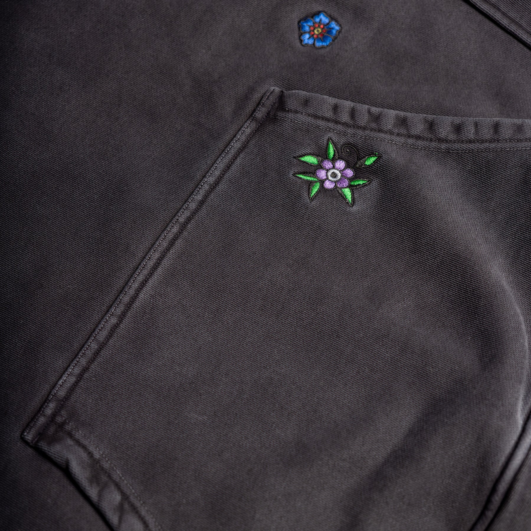 Gray hoodie sweatpants floral embroidery damiano clothing luxury streetwear high quality