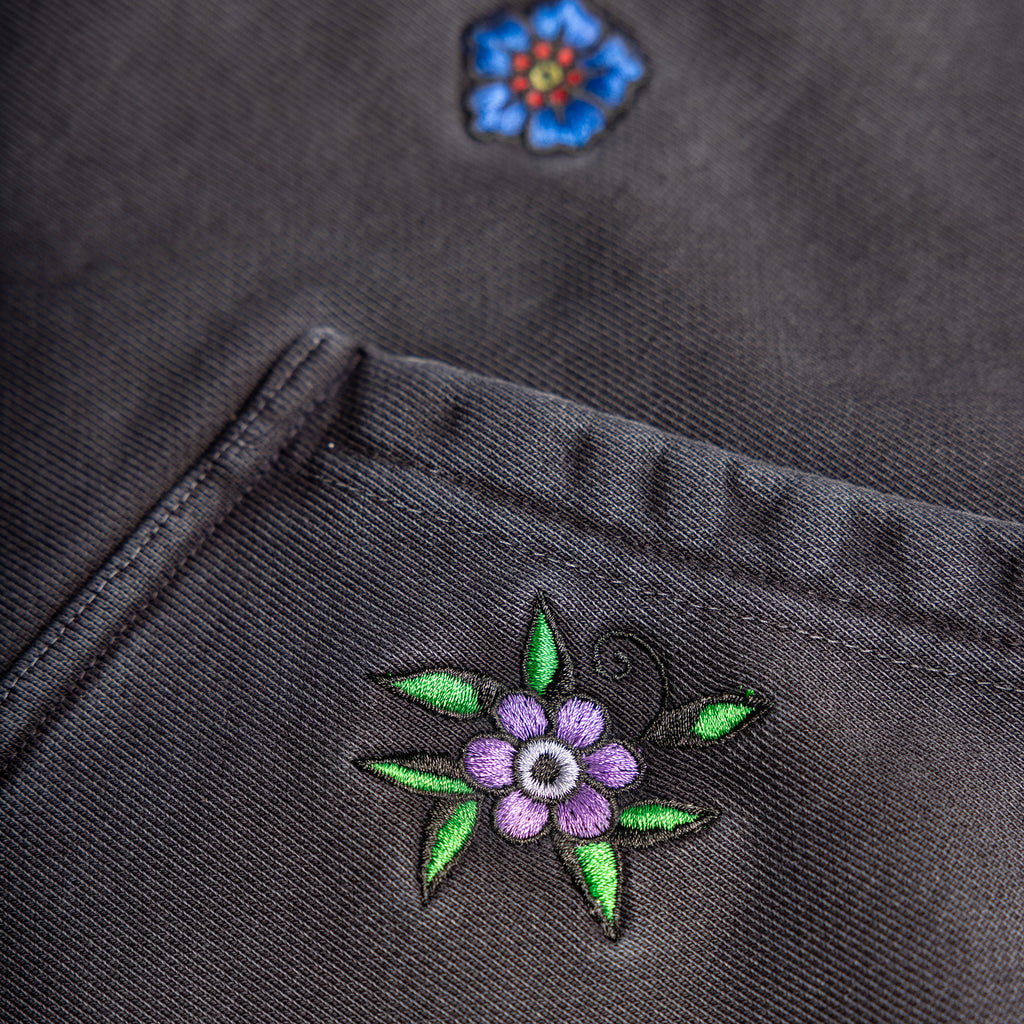 Gray sweatpants hoodie floral embroidery damiano clothing luxury streetwear high quality