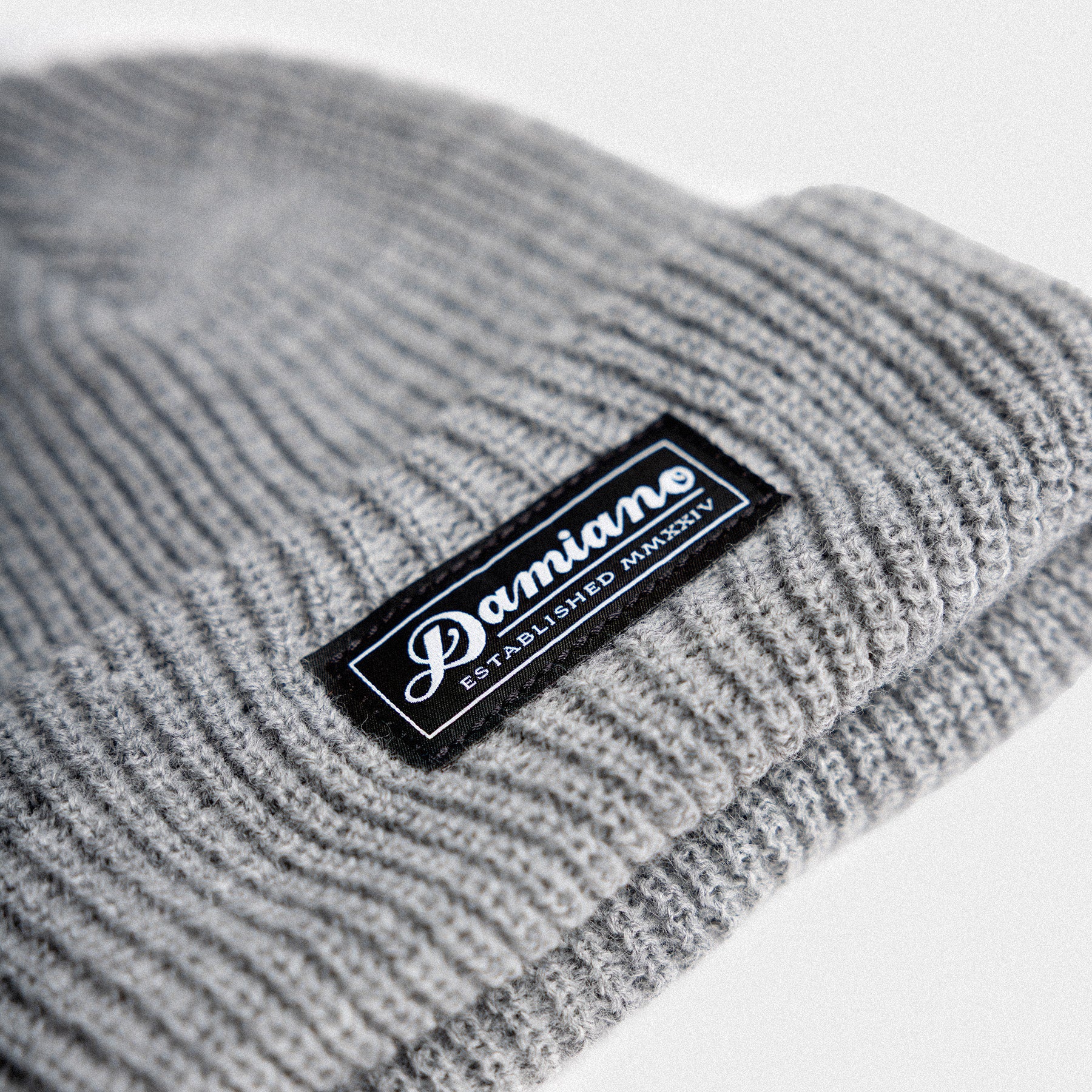 gray knit beanie damiano clothing luxury streetwear high quality new york city nyc