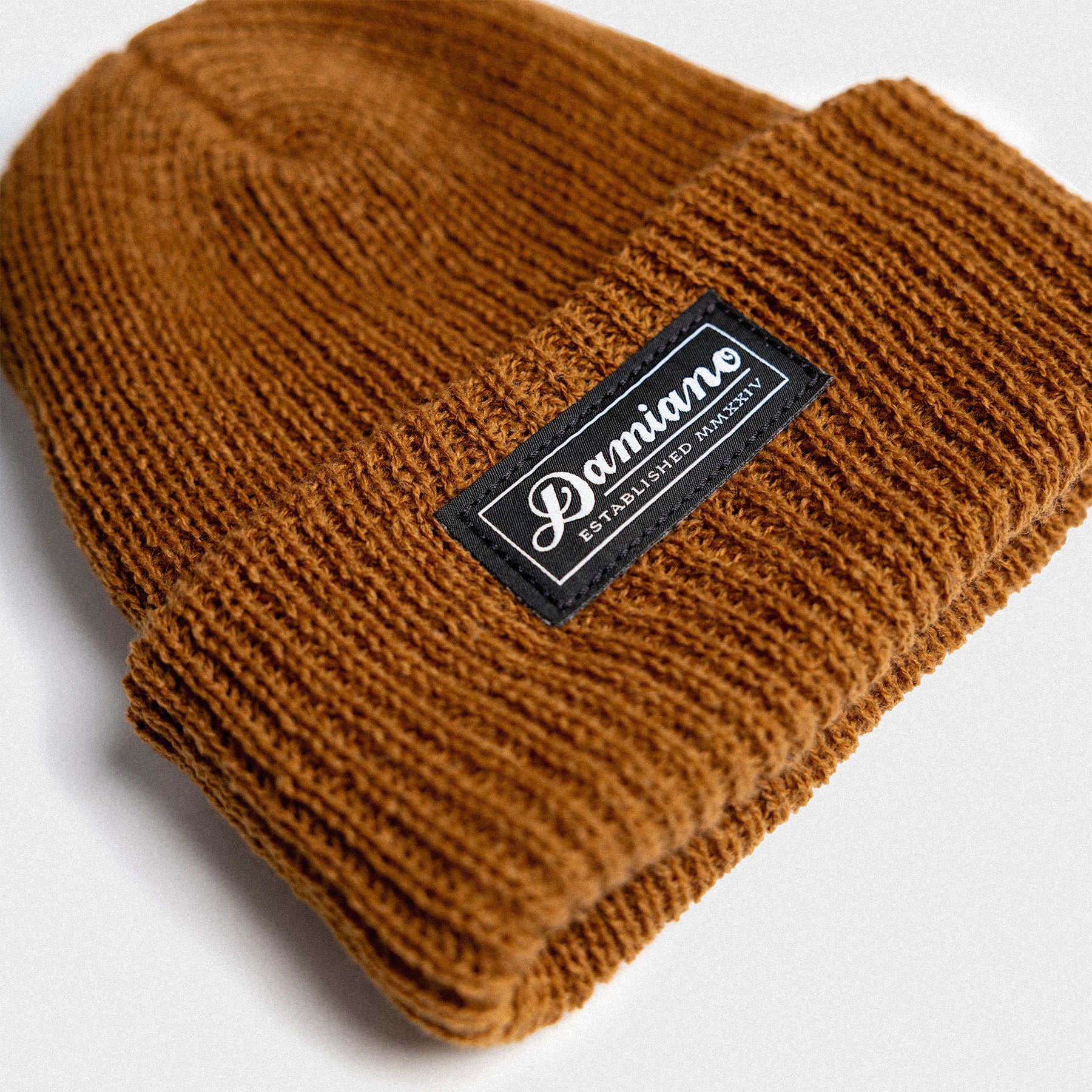 brown knit beanie damiano clothing luxury streetwear high quality new york city nyc